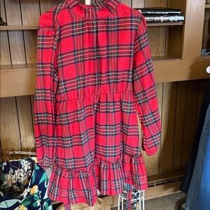 Red Green Flannel Dress